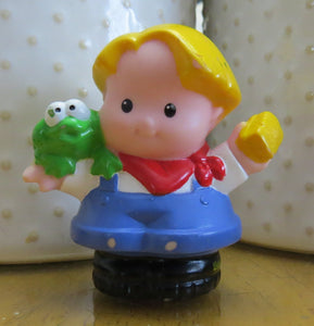 2001 Fisher Price Little People - blond boy w frog