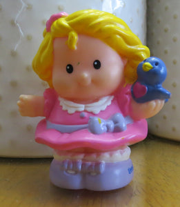 2002 DISNEY Fisher Price Little People - BLOND girl with pink shirt