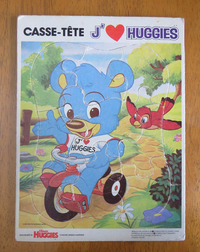 1985 cardboard - HUGGIES - frame tray puzzle - complete
