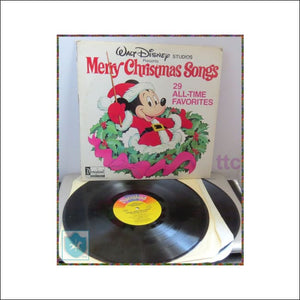 1978 DISNEY -  MERRY CHRISTMAS SONGS - record 33 rpm  - WALT DISNEY - PLAYS WELL!!! - Toffey's Treasure Chest