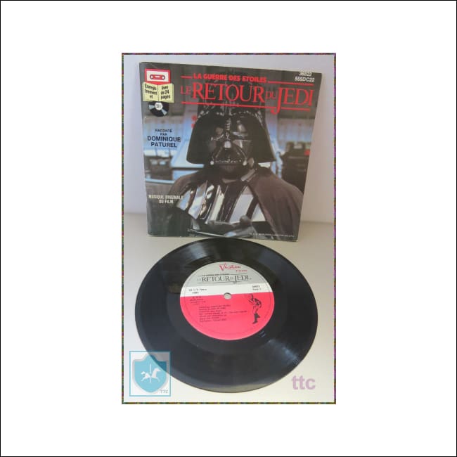 1983 STAR WARS - RETOUR DU JEDI- record 33 1/3rpm - all french/ français - PLAYS WELL - sing along - Toffey's Treasure Chest