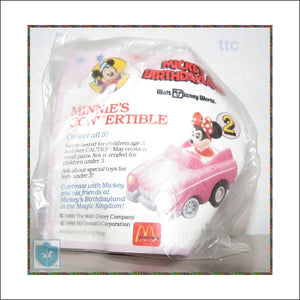 1989 Disney McDonald's - MINNIE MOUSE - pink car - Happy MeaL - MIP - 2.5'' tall long - Toffey's Treasure Chest