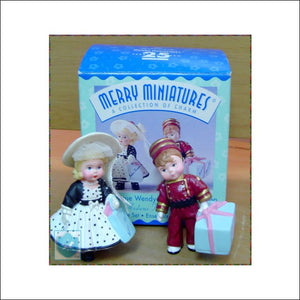 1998 Hallmark - Keepsake - Merry Miniature - Park Avenue WENDY & ALEX the Bellhop - Christmas ornament - figurine w box - Toffey's Treasure Chest