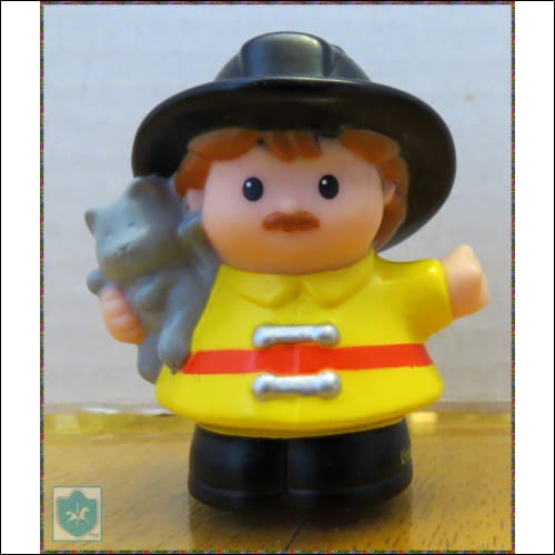 2008 Fisher Price Little People - Firefighter W Cat - Fp