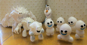 DISNEY - FROZEN - Marshmallow and Olaf - 3'' tall and miniatures LOT