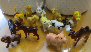 12+ PLASTIC ANIMALS - toy miniature lot