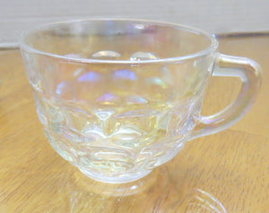 Vintage Federal Colonial Glass Iridescent 2 pcs Snack Set - 9x7