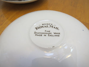 6 x tea cup plates '' ROYAL MAIL MYOTT from STAFFORDSHIRE WARE ''