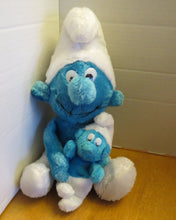 Vintage - SMURF -  SCHTROUMPF with BABY - 11'' tall