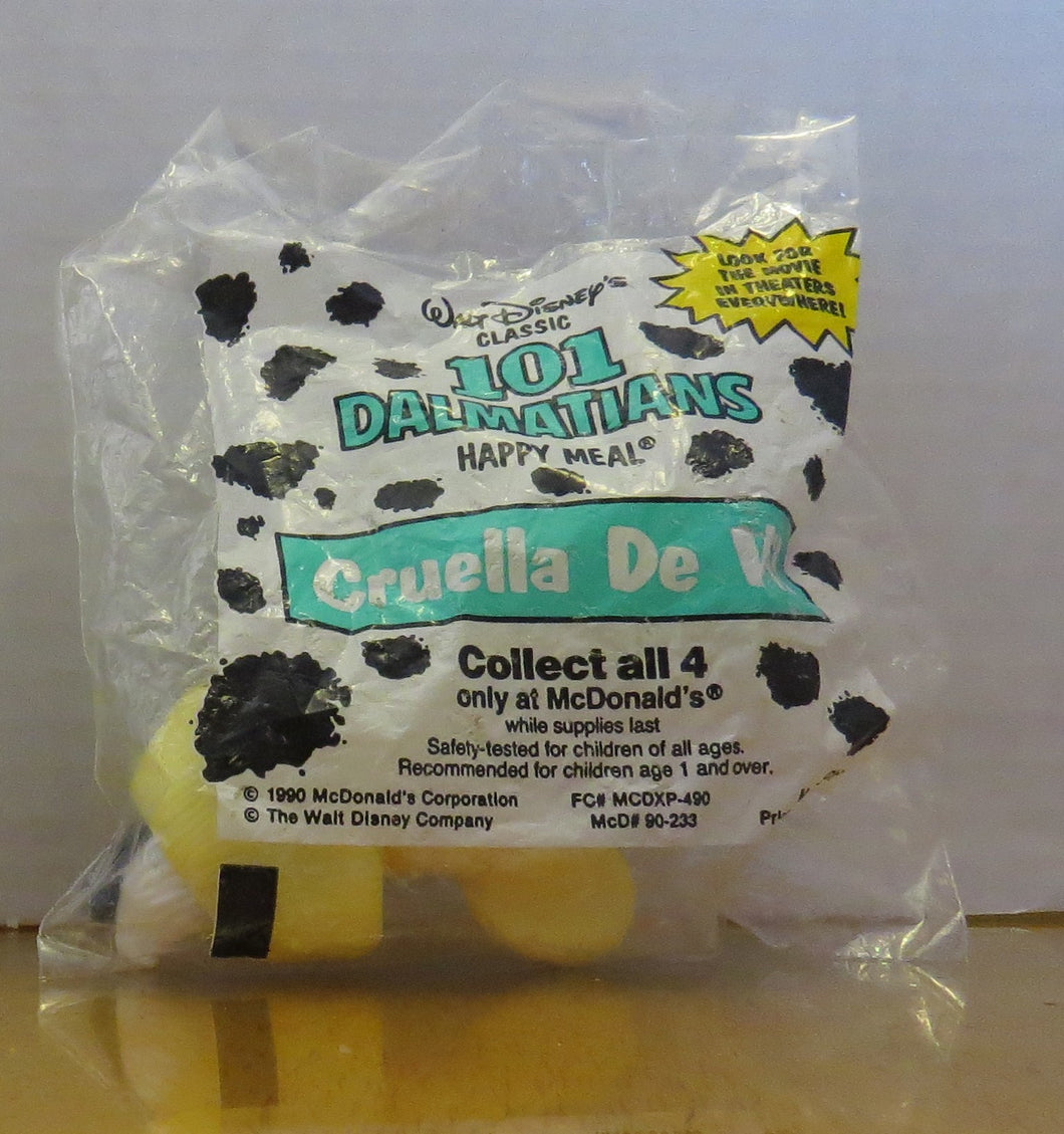 1990 Disney McDonald's - 101 Dalmatians  - Happy Meal - MIP CRUELLA
