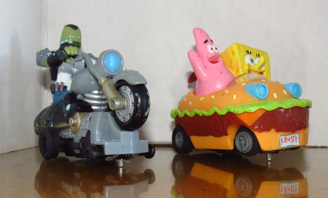 Nickelodeon SPONGEBOB SQUAREPANTS - wind-up car and bike / 4''long