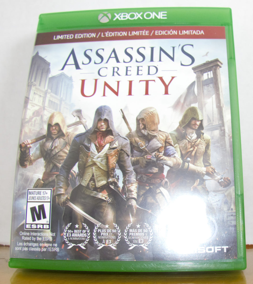 XBOX ONE ASSASSINS CREED  UNITY - good recycled condition / recyclé