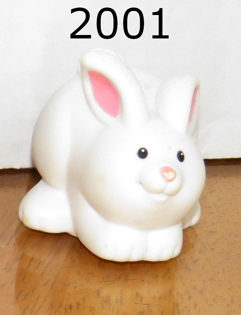2001 Fisher Price Little People - white rabbit bunny
