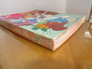 Vintage and complete THE SMURFS / SCHTROUMPFS - wooden puzzle with box - 55 mcx