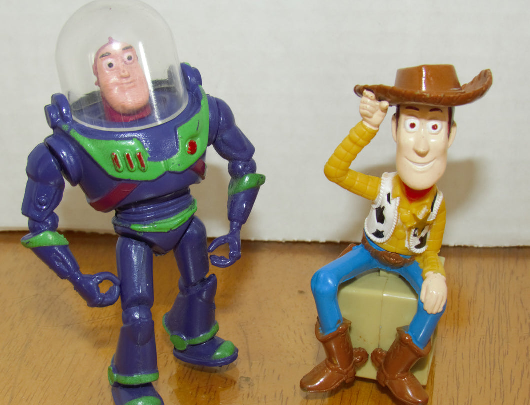 Disney Pixar - TOY STORY - tallest 4'' tall BUZZ & WOODY