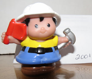 2001 Fisher Price Little People - WORKER / TRAVAILLEUR / WHITE HAT