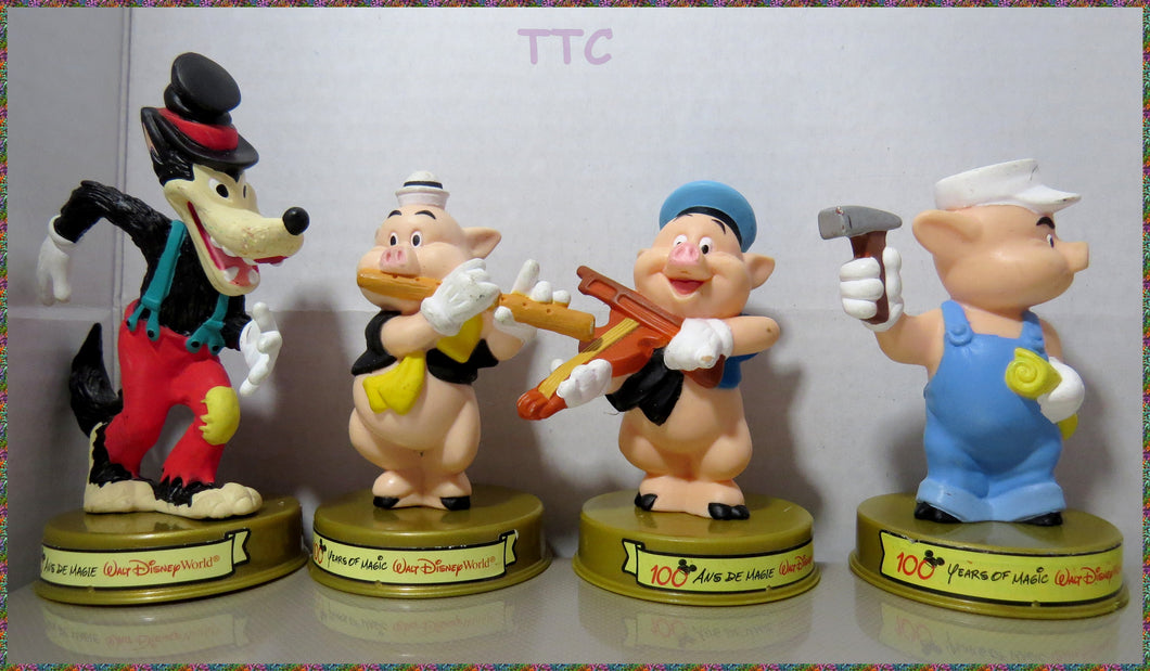 2002 Disney McDonald's - 3 PETITS COCHONS LOT - Happy Meal / 100 years of Disney FRENCH EDITION