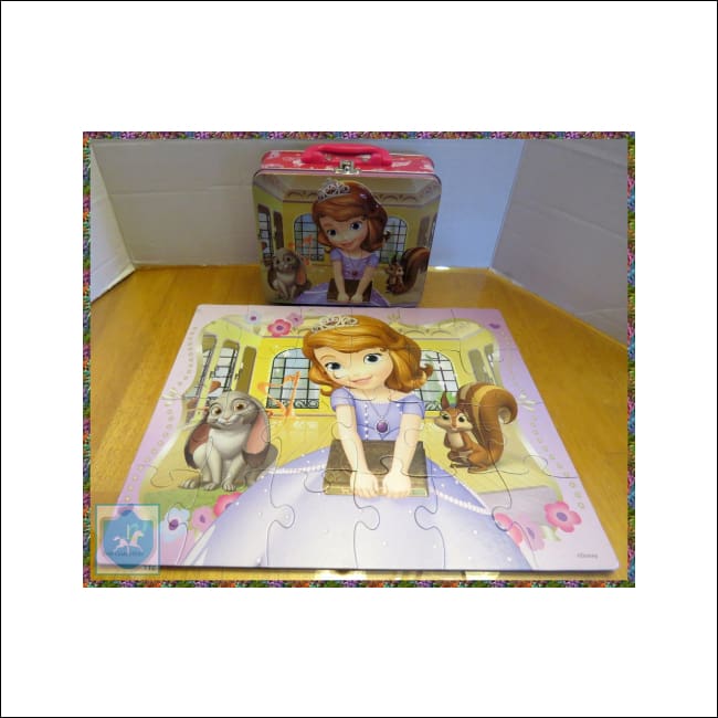 Disney - Sofia The First - Puzzle With Tin Case W Handle - 24 Pcs- Complete 11 X 15 - Puzzle