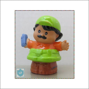 Fisher Price Little People - Worker / Zoo / Travailleur Blue Phone - Fp