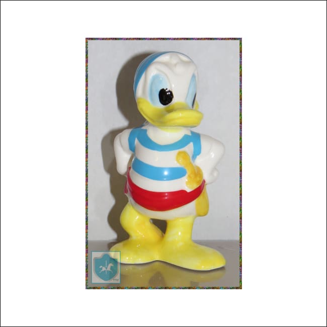 Japan Disney Donald Duck W Sailor Ceramic - Hand-Glazed-Painted Figurine - Disney
