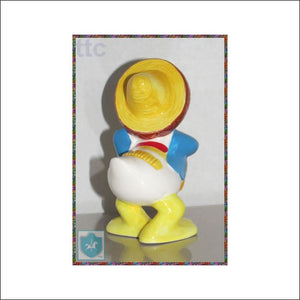Japan Disney Donald Duck W Sombrero Ceramic - Hand-Glazed-Painted Figurine - Disney