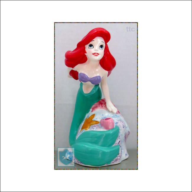 Made In Japan - Disney Little Mermaid - Ariel - Ceramic - Hand-Glazed-Painted Figurine - Disney