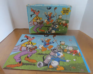 VINTAGE Puzzle DONALD DUCK AND GOOFY GOLF - 60 PCS - complete w box