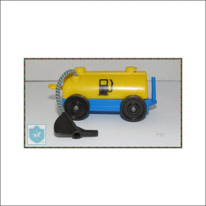 Vintage Fisher Price Little People - Fuel Wagon From Airport - Yellow/blue - Fp