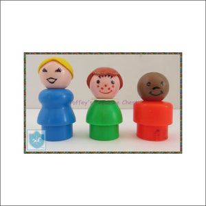 Vintage Fisher Price Little People - Little People Lot(3) Very Good Condition! - Fp