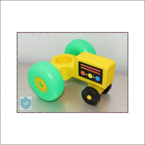 Vintage Fisher Price Little People - Tractor - Yellow / Green - Fp