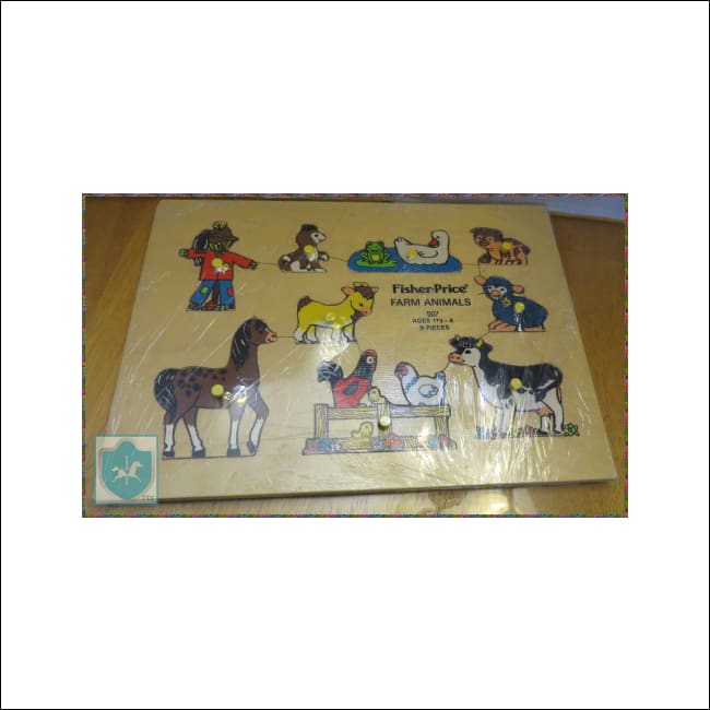 Vintage - Fisher Price Wood Puzzle - Frame Tray Puzzle - Farm Animals - Puzzle