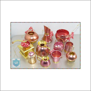 Vintage Miniature - Copper / Brass - Pans And Others Lot - 11Pcx Dollhouse Size - Miniatures