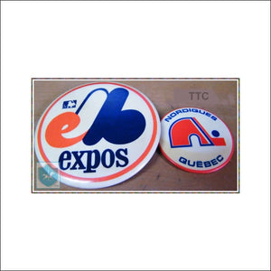 Vintage Nhl - Nordiques De Quebec 2.5Wide / Mlb Montreal Expos 3.5Wide - Macaron / Pin - Pin